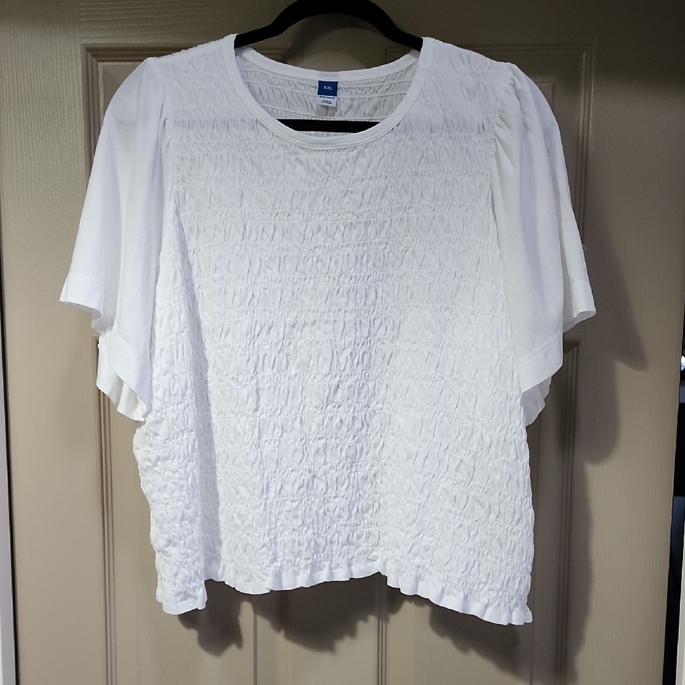 Old Navy White Textured Blouse